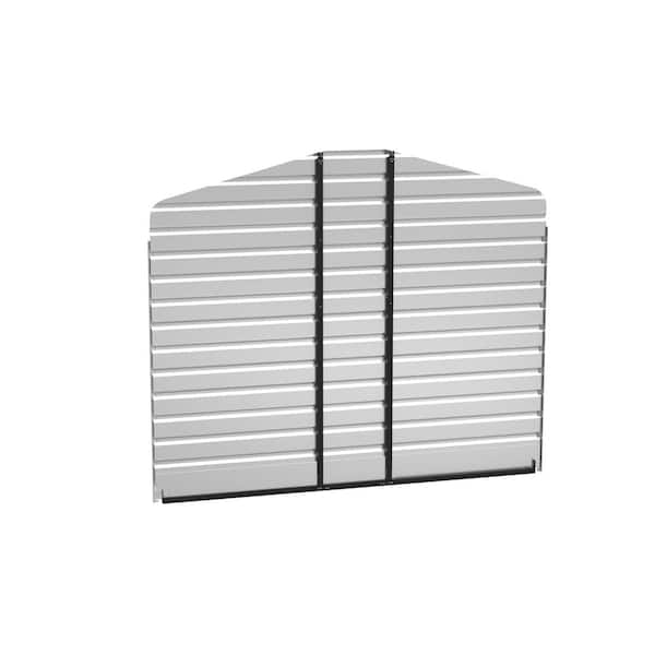 12 ft. W x 9 ft. H Charcoal Galvanized Steel Rear Wall Carport Enclosure