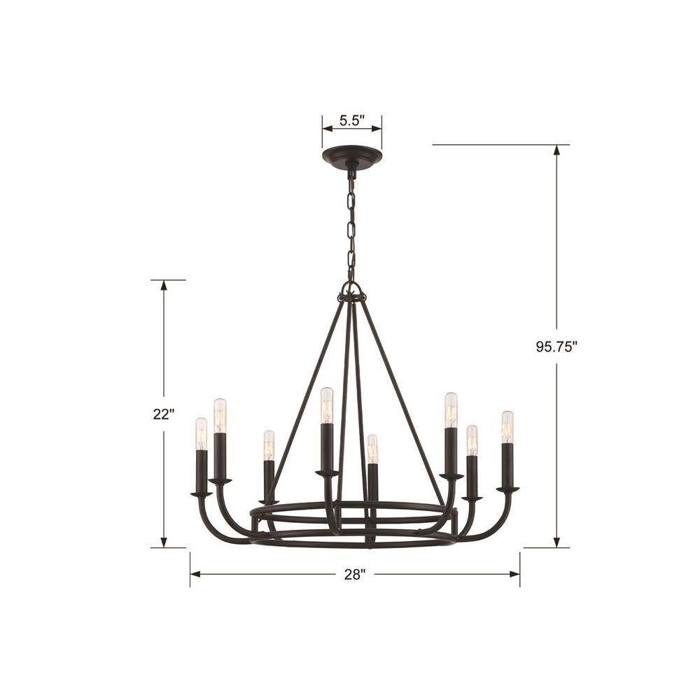 Bailey Matte Black 8-Light Industrial Chandelier