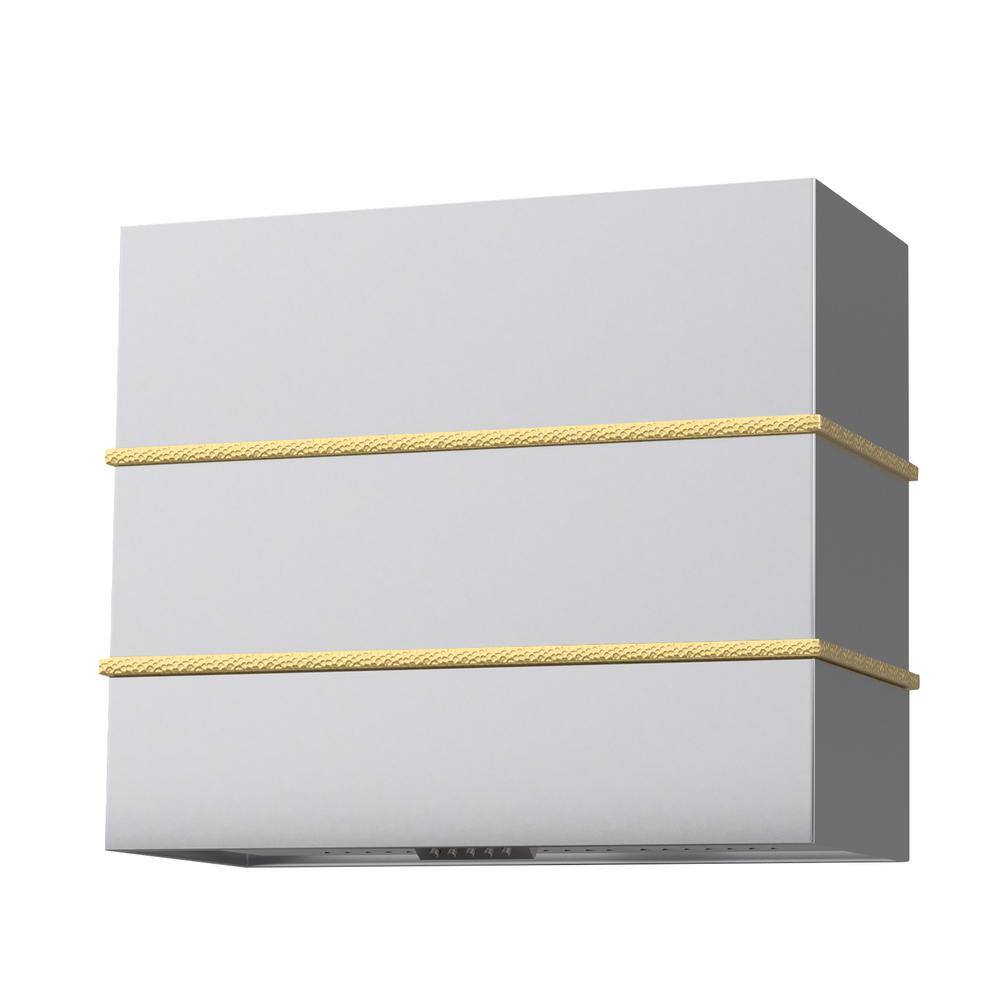 36 in Stainless Steel Range Hood with Vent Motor, 600 CFM, 3-Speed, Wall Mount, in Brushed Stainless Steel with Gold