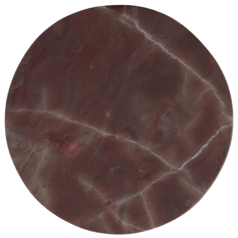 Valentia Pink Marble Round Pedestal Accent Table