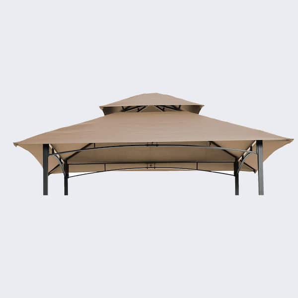 Double Replacement Roof Top Gazebo Canopy Suitable for 8 ft. x 5 ft. Patio(Frame not Included), Beige