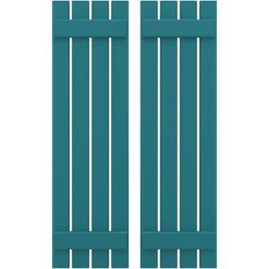 15-1/2 in. W x 31 in. H Americraft 4-Board Exterior Real Wood Spaced Board and Batten Shutters in Antigua
