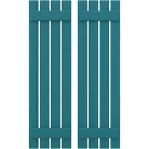 15-1/2 in. W x 48 in. H Americraft 4 Board Exterior Real Wood Spaced Board and Batten Shutters Antigua