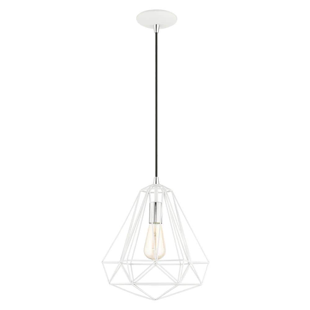 Shiny White Mini LED Pendant Light with Hand-Welded Frame