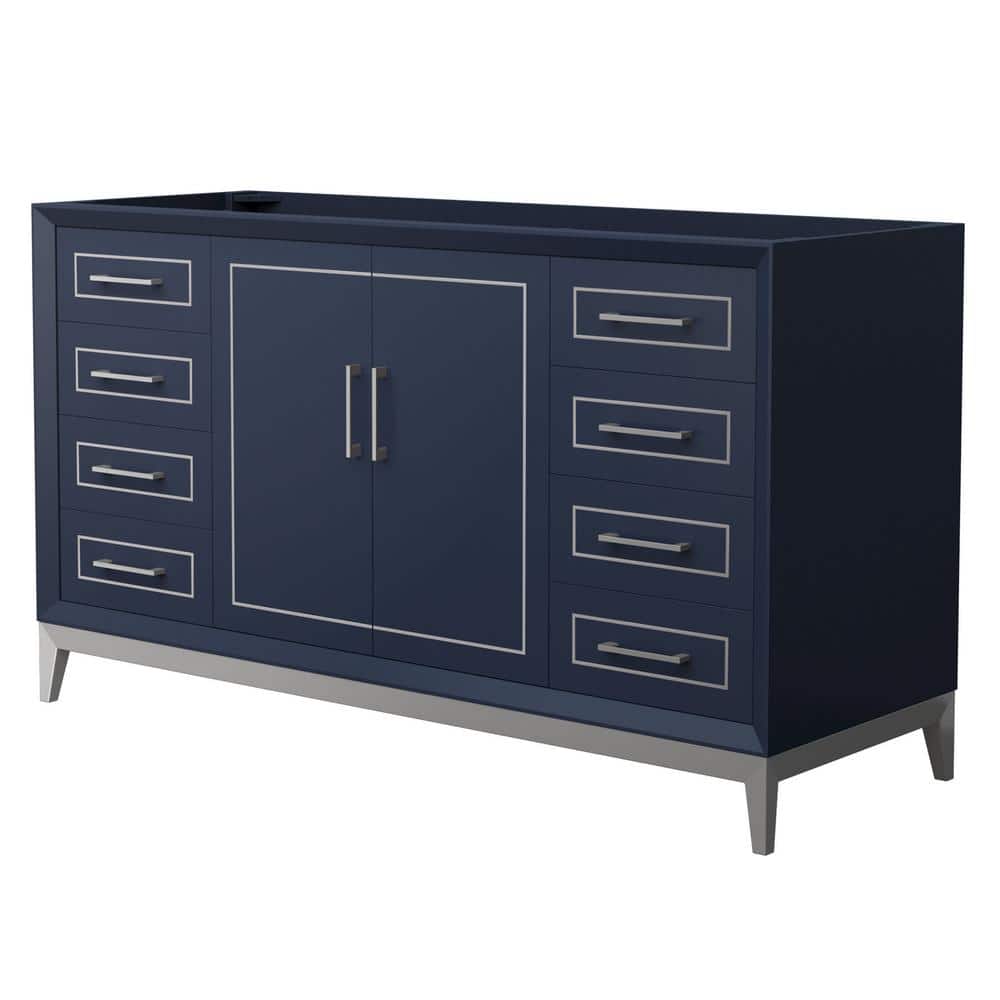 Marlena 59.75 in. W x 21.75 in. D x 34.5 in. H Single Bath Vanity Cabinet without Top in Dark Blue