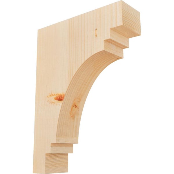 Ekena Millwork 3-1/2 in. x 12 in. x 16 in. Douglas Fir Pescadero Smooth Corbel