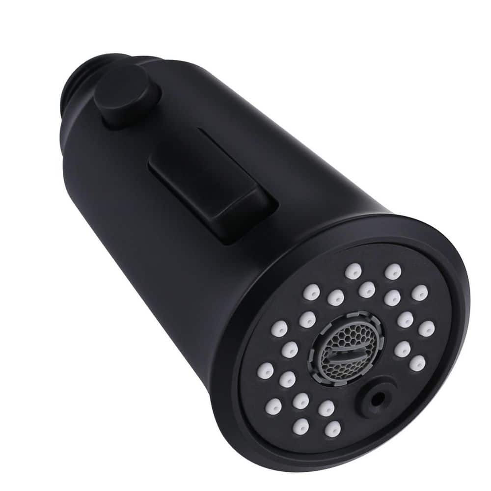 WOWOW 1/2 in. Kitchen Faucets Head with 3Spray Modes in Matte Black