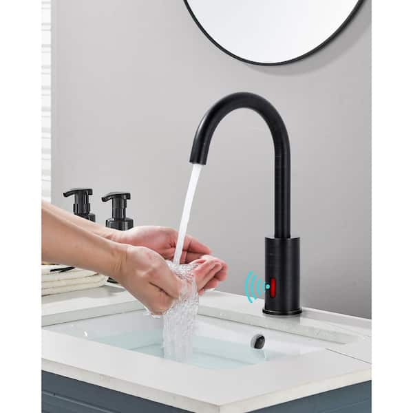 Automatic Sensor Touchless Bathroom Faucet with Deckplate Included in Oil Rubbed Bronze