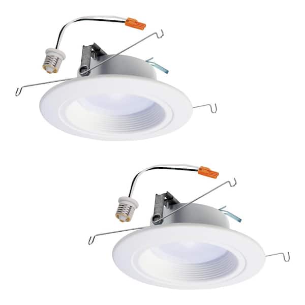 HALO RL 5 in./6 in. Tunable CCT (2700K-5000K) White Bluetooth Smart Integrated LED Recessed Trim (2-Pack)