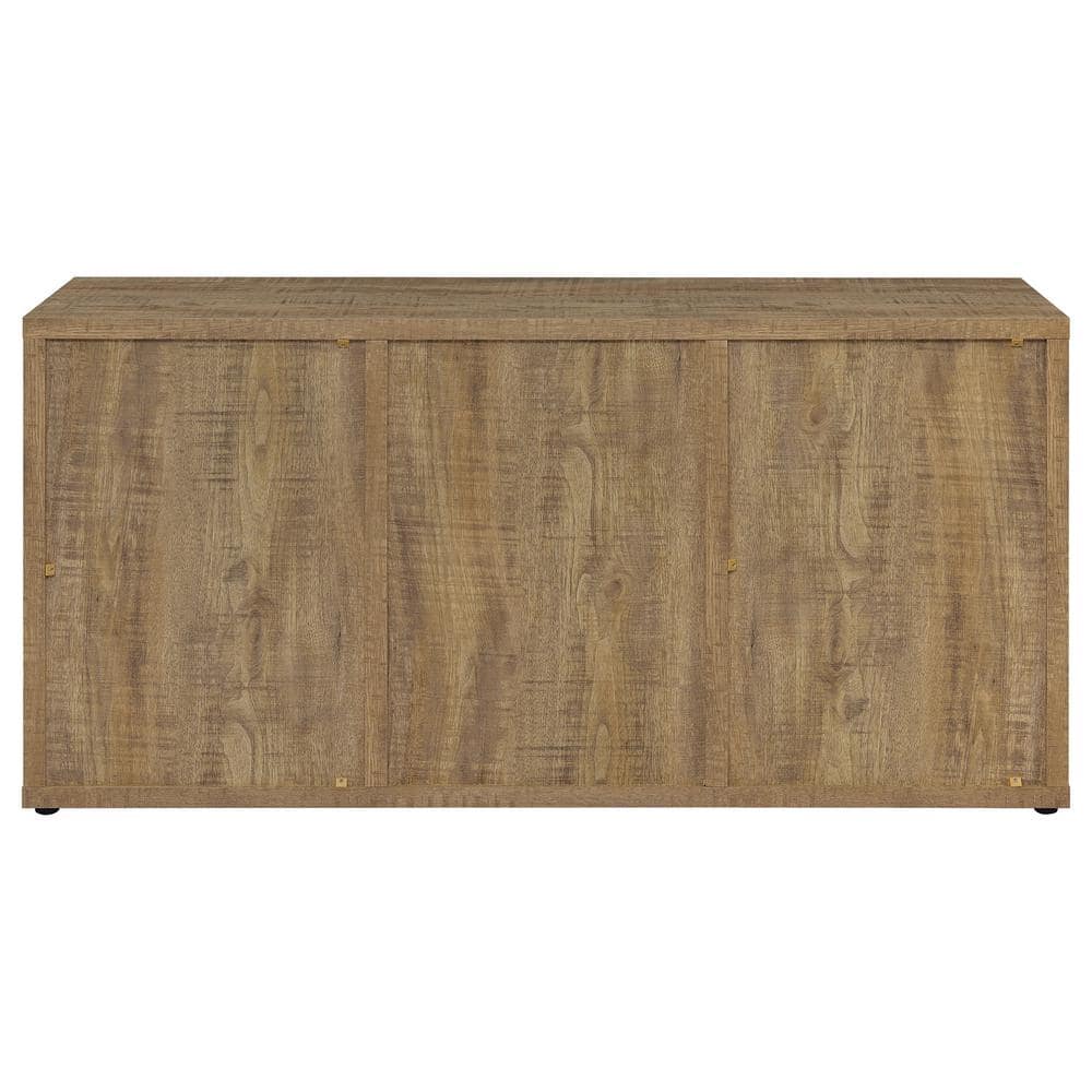 Rustic Brown Mango Wood Sideboard with Wine Storage