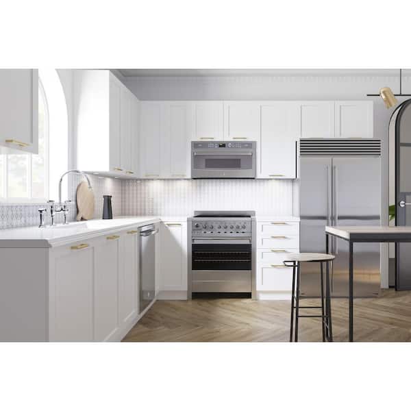 Cambridge Quick Assemble Modern Style, Shaker White 36 in. Base Kitchen Cabinet, 2 Door (36 in. W x 24 in. D x 34.50 in. H)