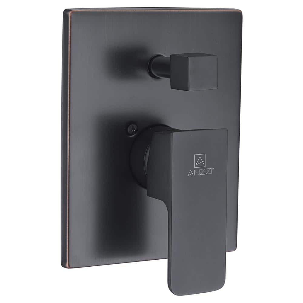 Matte Black Brass Square Wall Mounted Shower Faucet