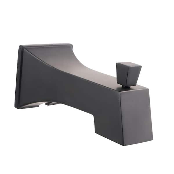 Tub Spout with Diverter 6 in. sq. Bathtub Faucet with Decorative Matte Black Finish