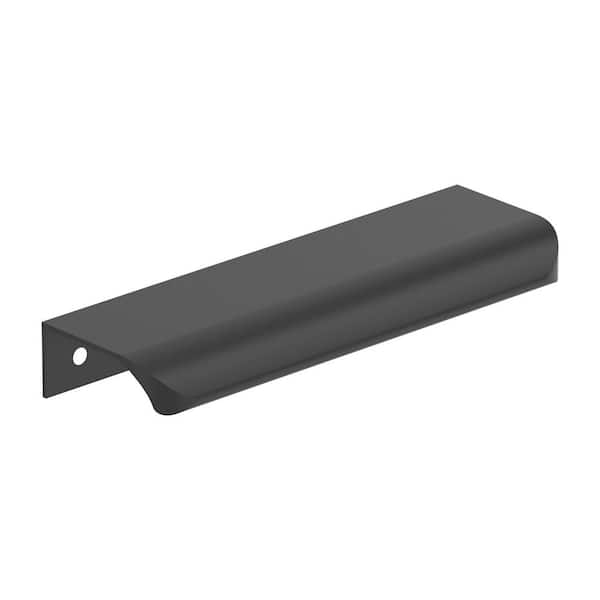 Amerock Streamline Tab 5 in. Center-to-Center (127mm) Modern Matte Black Cabinet Edge Pull