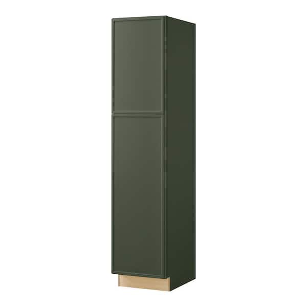 Leyton 18 in. W x 24 in. D x 84 in. H Ready to Assemble Plywood Slim Shaker Pantry Kitchen Cabinet in Fern Green