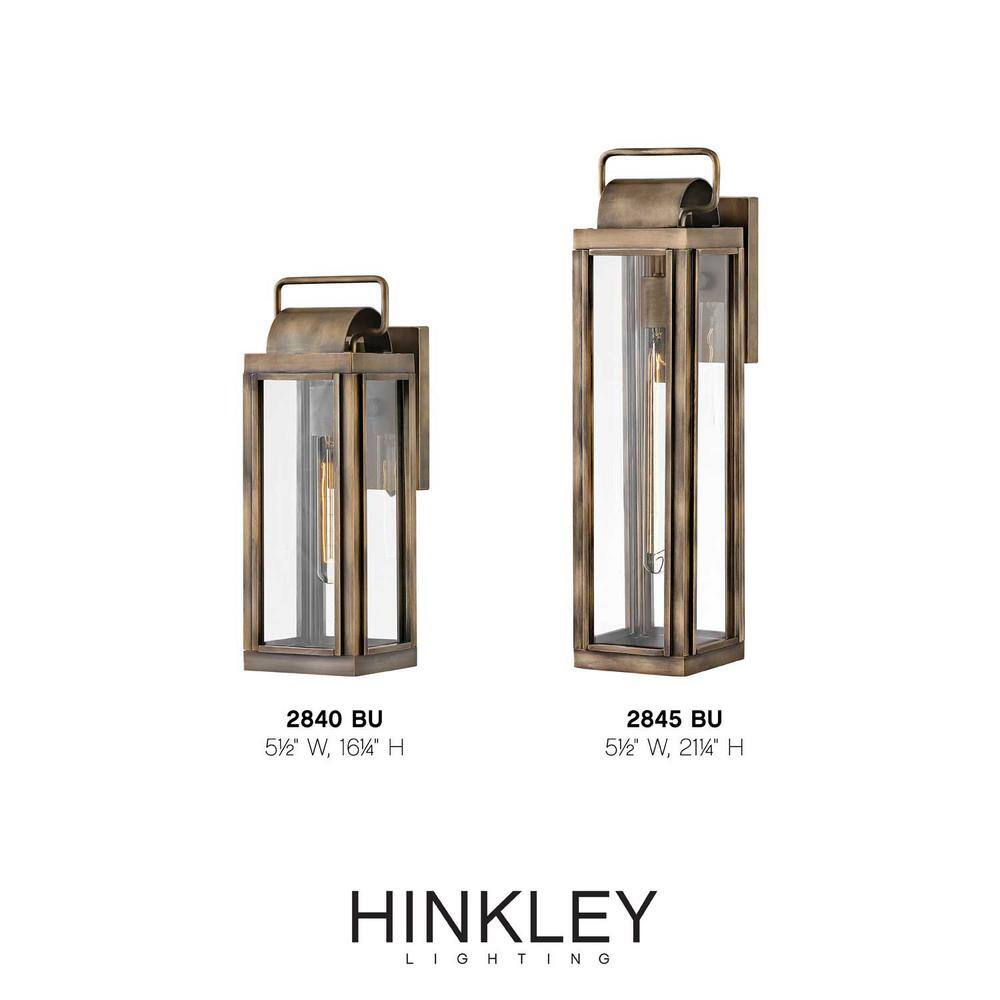 Burnished Bronze Small Outdoor Wall Sconce with Clear Glass