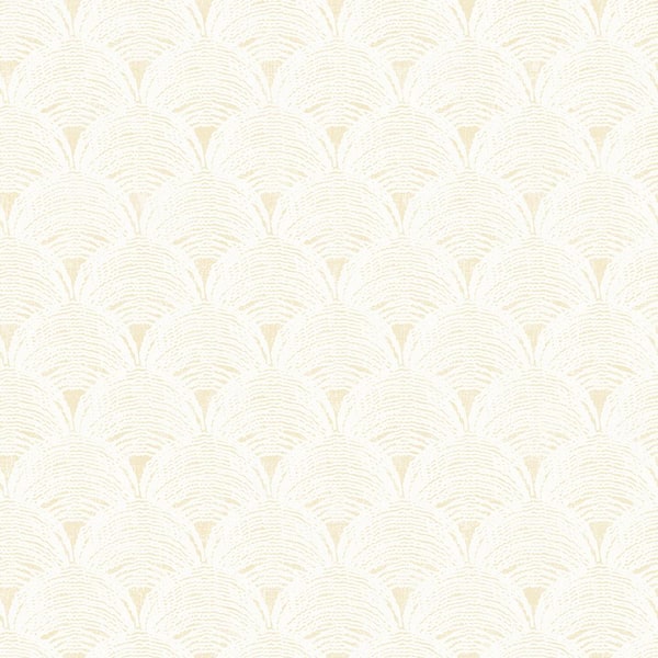 Chesapeake Santiago Yellow Scalloped Yellow Wallpaper Sample