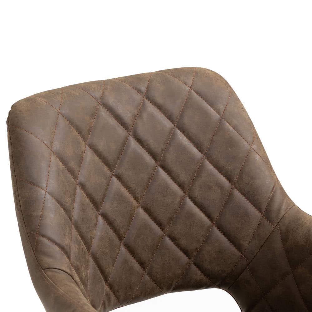 Brown Faux Leather Swivel Executive Office Chair