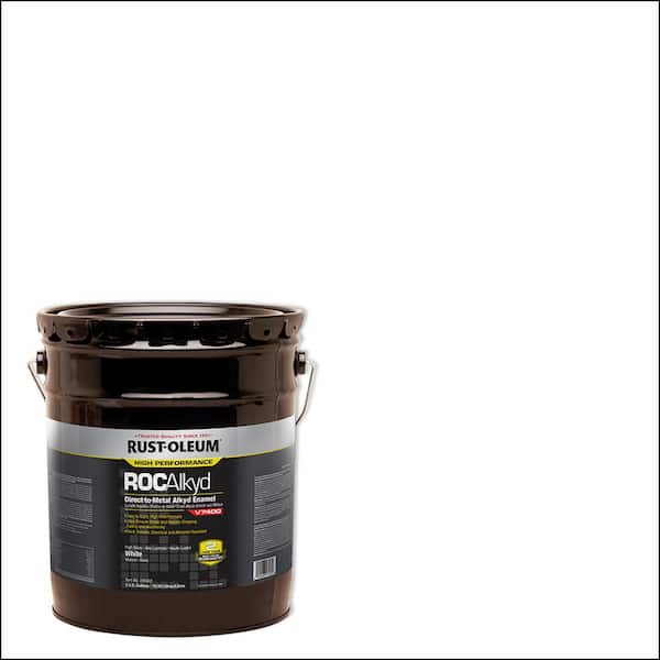 Rust-Oleum 5 Gal. ROC Alkyd V7400 Direct-to-Metal High Gloss White Interior/Exterior Enamel Paint