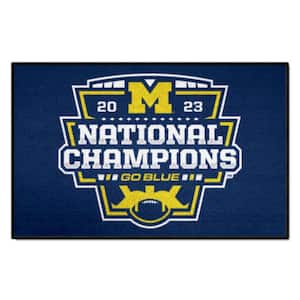 Michigan 2023-24 National Champions 2 ft. x 3 ft. Blue Starter Mat Area Rug