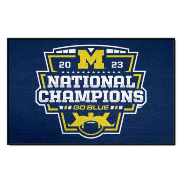 FANMATS Michigan 2023-24 National Champions 2 ft. x 3 ft. Blue Starter Mat Area Rug