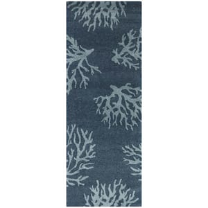 Caistor Blue 3 ft. x 7 ft. Coral Runner Rug