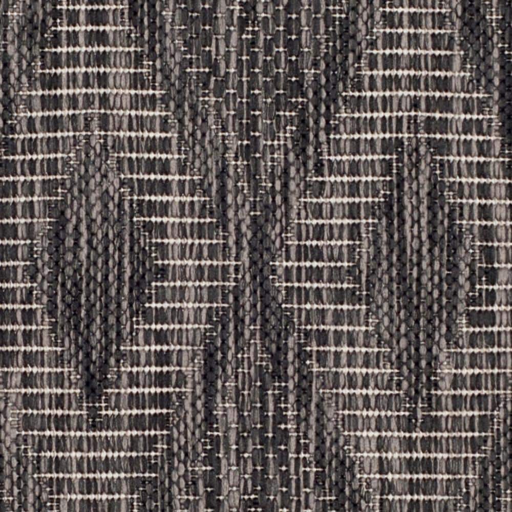 24" Square Black Synthetic Easy-Care Indoor/Outdoor Rug