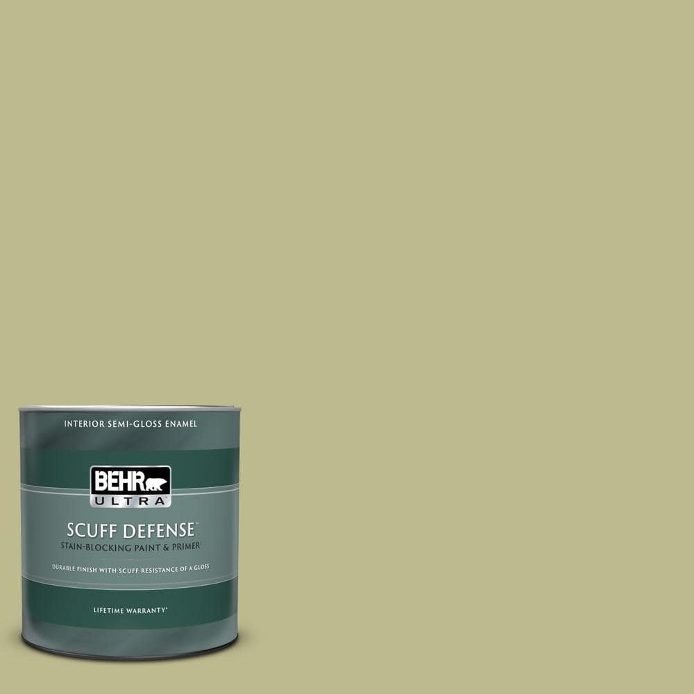 Behr Ultra 1 Qt S340 4 Back To Nature Extra Durable Semi Gloss Enamel Interior Paint Primer The Home Depot