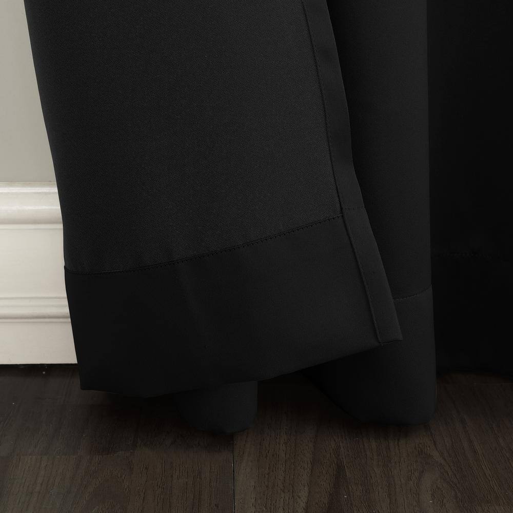Black 95-Inch Room Darkening Grommet Curtain Panel