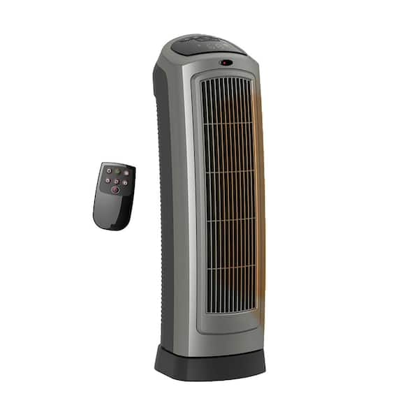 Ahfiwaso 1500 W 22.25 in. Indoor Electric Tower Forced Air Ceramic Space Heater with Remote and Adjustable Thermostat, Gray
