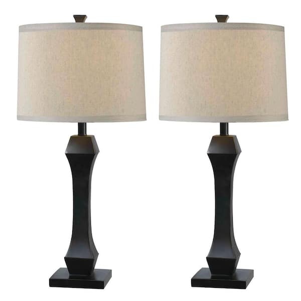 Kenroy Home Gemini 2-Piece 29 in. Oil-Rubbed Bronze Table Lamp Set