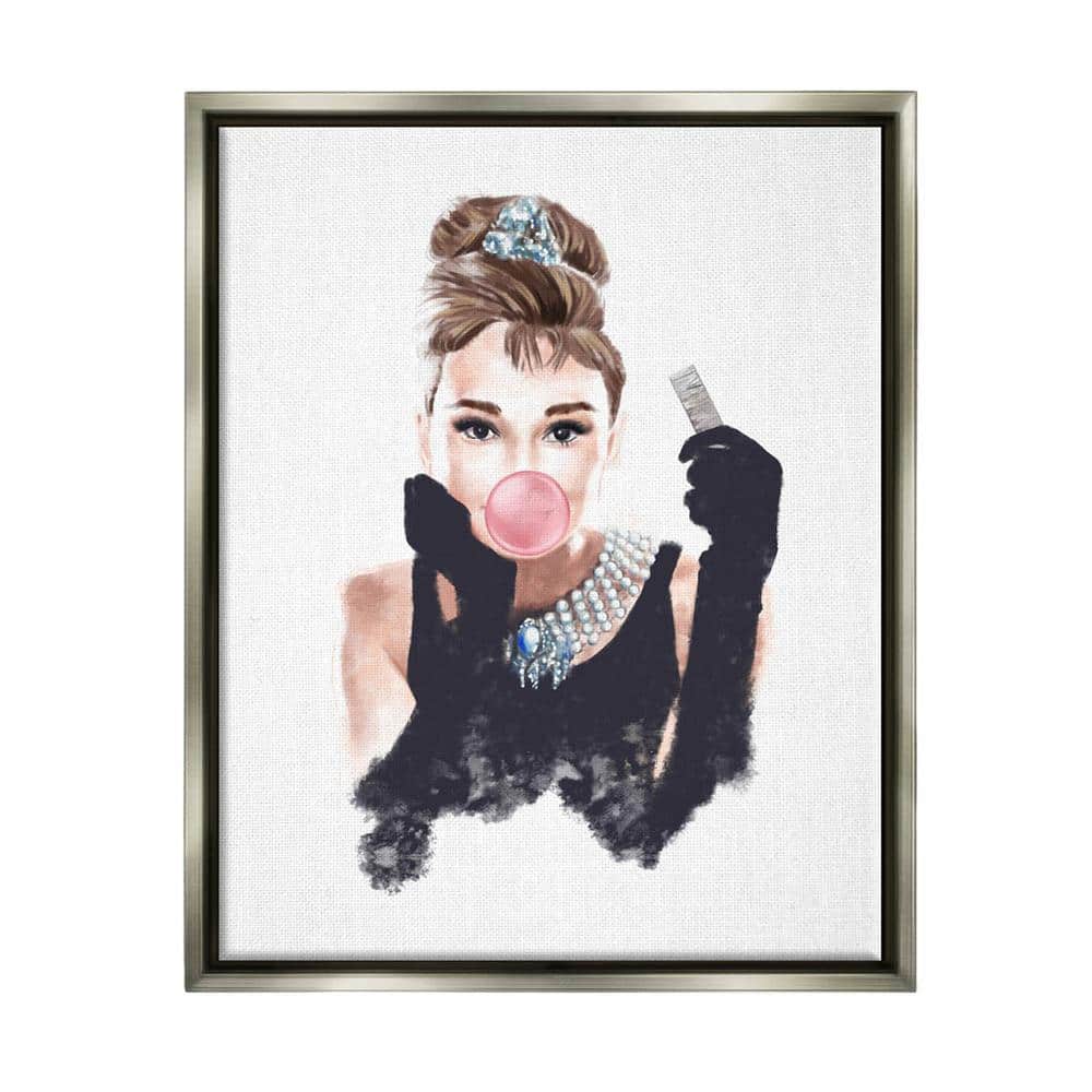 The Stupell Home Decor Collection Breakfast at Bubblegum Famous Fashion  Icon Portrait by Ziwei Li Floater Frame People Wall Art Print 21 in. x 17  in. ab-241_ffl_16x20 - The Home Depot