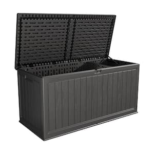 260 gal. Resin Outdoor Storage Deck Box in Black