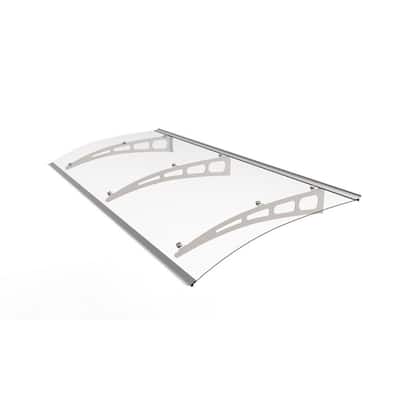 6.5 ft. PA Series Solid Polycarbonate Door and Window Fixed Awning (79 in. H x 35 in. D) Clear with Aluminum Brackets