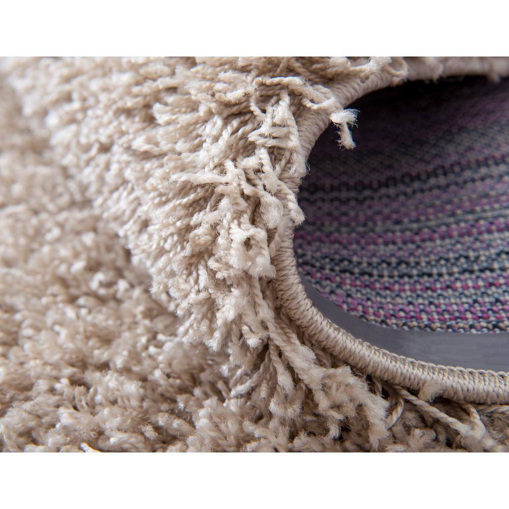 Taupe 6' x 9' Rectangular Shag Synthetic Area Rug