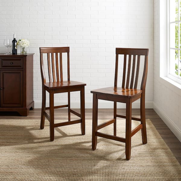 24 in. Mahogany School House Bar Stool (Set of 2)