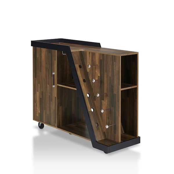 Ando 5-Bottle Light Hickory Mobile Wine Cabinet