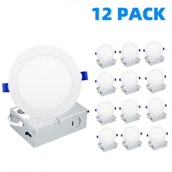 6 in. Adjustable CCT Canless Indoor Integrated LED Recessed Down Light, UltraThin LED Recessed Ceiling Light (12-Pack)