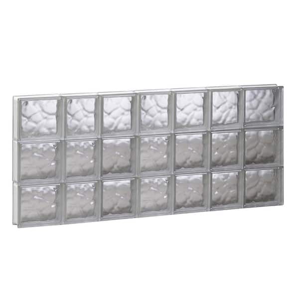 Clearly Secure 44.25 in. x 23.25 in. x 3.125 in. Frameless Wave Pattern Non-Vented Glass Block Window