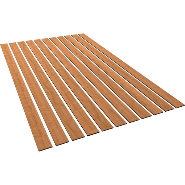 Ekena Millwork SWW55X94X0375CH 94H x 3/8T Adjustable Wood Slat Wall Panel Kit w/ 4W Slats, Cherry (contains 11 Slats)