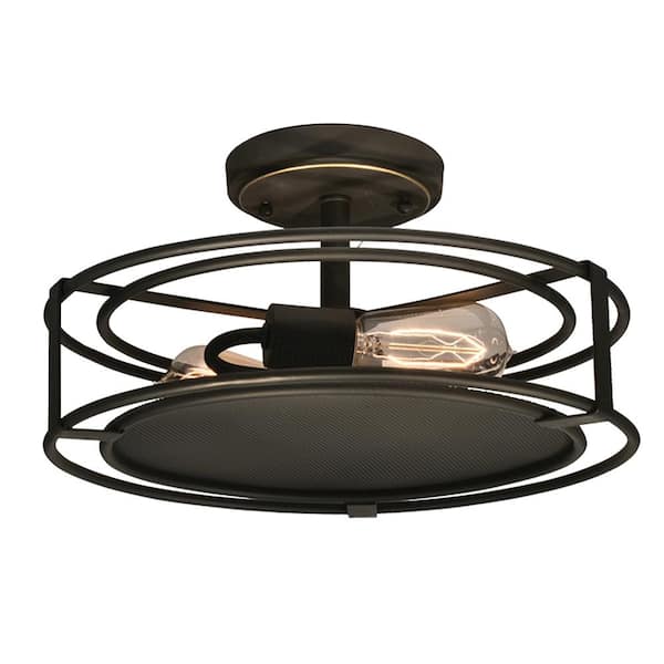 Springdale Lighting Peter 2-Light Copper Bronze Semi-Flush Mount Light