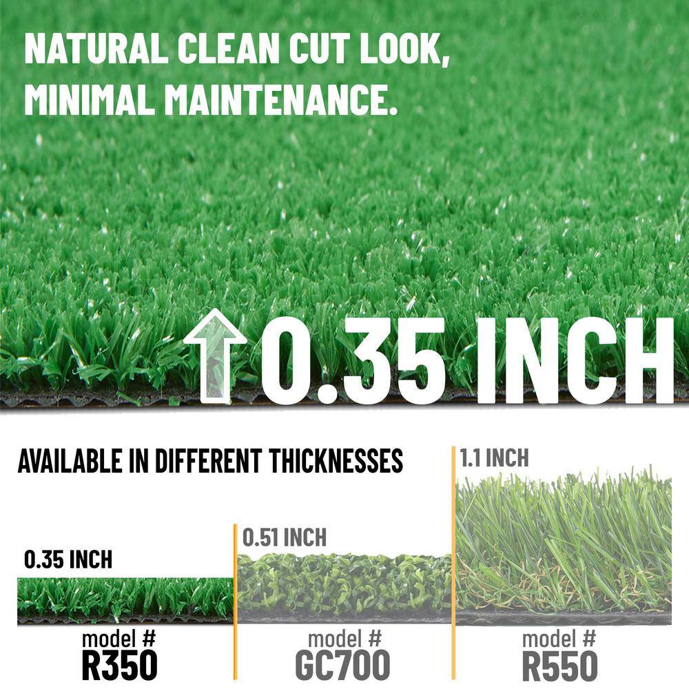 Green Polypropylene Indoor/Outdoor Artificial Grass Runner Rug 3ft x 35ft