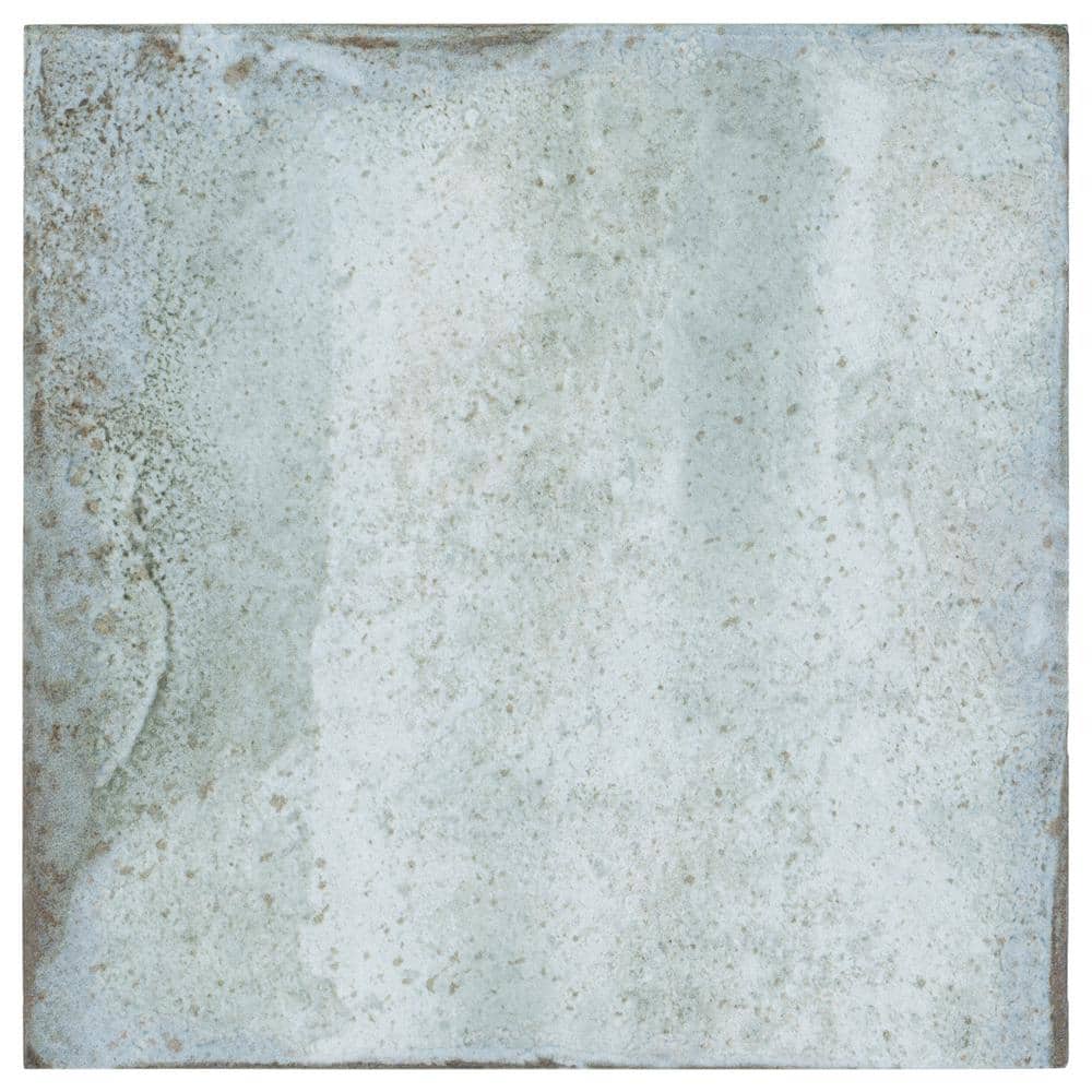 Poise Moss Pale Green Matte 8 in. x 8 in. Smooth Square Porcelain Floor and