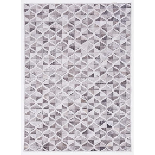 Austin 5 ft. x 7 ft. Gray Modern Woven Animal Print Polyester Rectangle Indoor Area Rug