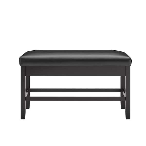 Steve Silver Carrara Black Ebony Counter Bench with storage (26 in. Height x 42 in. Width x 17 in. Depth)