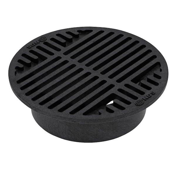 NDS 8 in. Plastic Round Drainage Grate in Black
