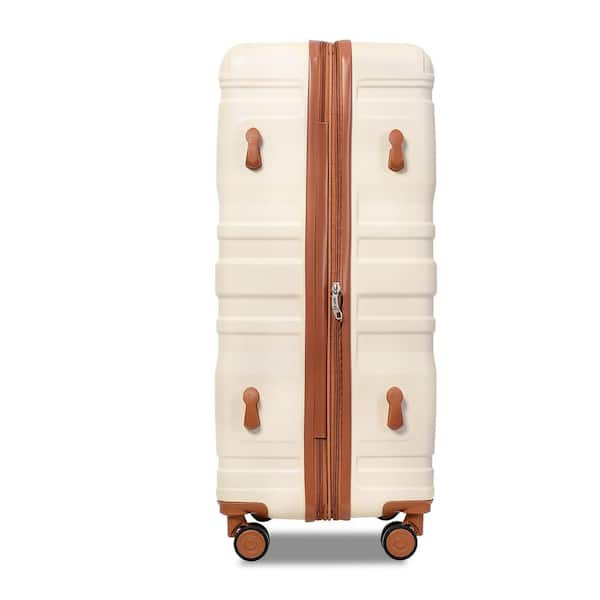 Merax Navy and Brown Lightweight Durable 3-Piece Expandable ABS Hardshell  Spinner Luggage Set with TSA Lock CJXB002AAJ - The Home Depot