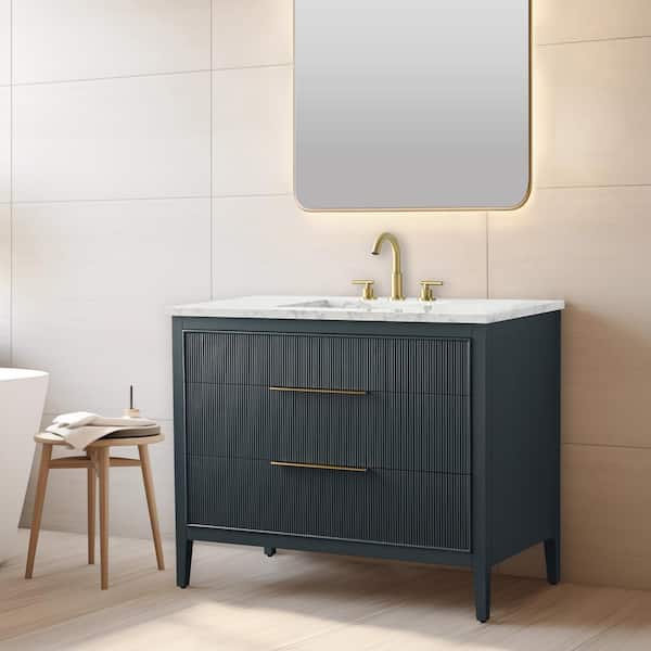 SUDIO Emma 42 in. W Bath Vanity in Vintage Blue with