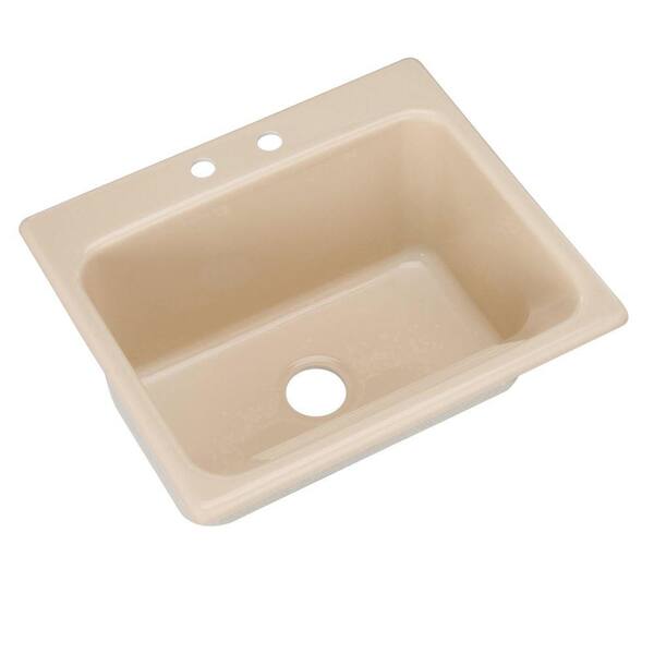 Thermocast Kensington Drop-In Acrylic 25 in. 2-Hole Single Bowl Utility Sink in Candle Lyte
