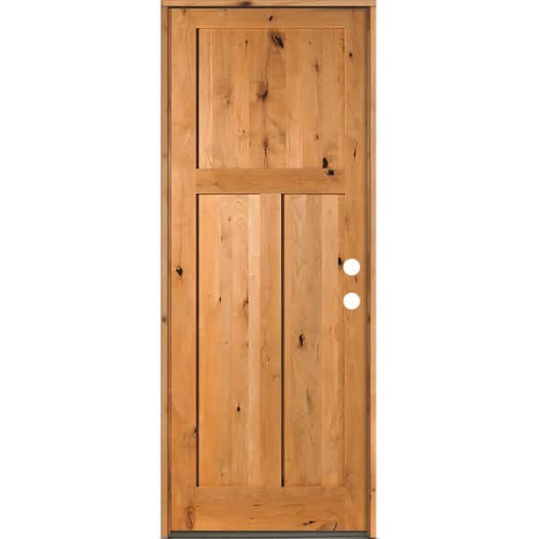 Reviews For Krosswood Doors 32 In X 96 In Rustic Knotty Alder 3 Panel Left Hand Clear Stain 2001